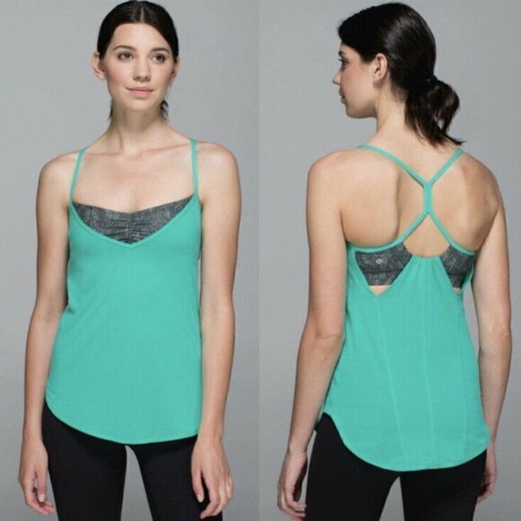 Lululemon Roll Out Tank Bali Breeze Gator Green - Picture 1 of 9